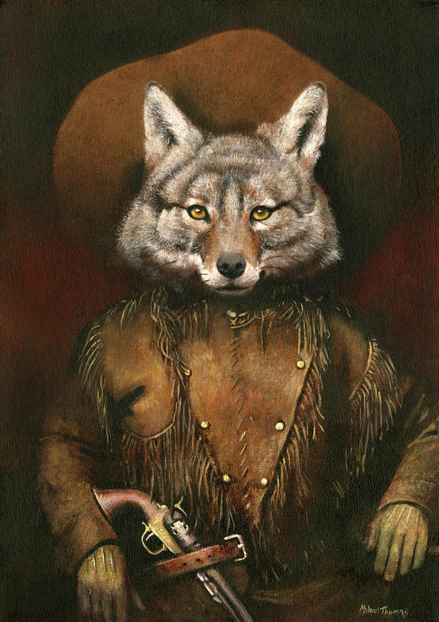 Outlaw Coyote Painting by Michael Thomas