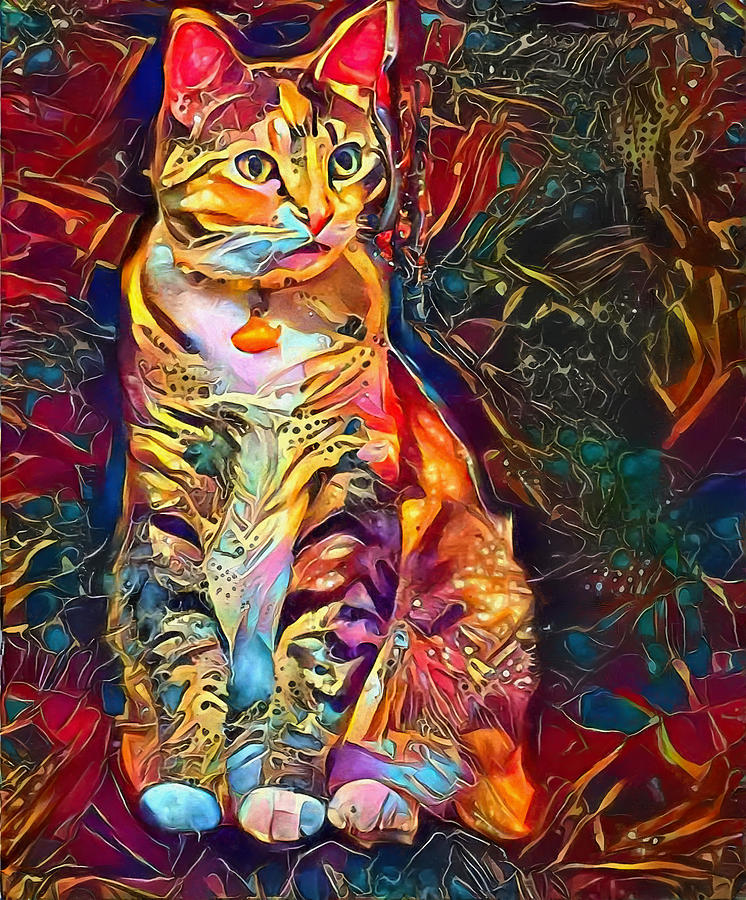 Outraged cat Digital Art by Carol Lowbeer - Fine Art America