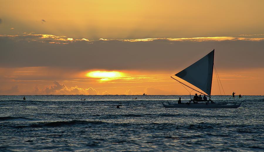 Outrigger Sunset Sail Photograph