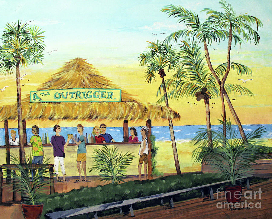 Outrigger Tiki Bar Painting by Joni Hermansen - Pixels