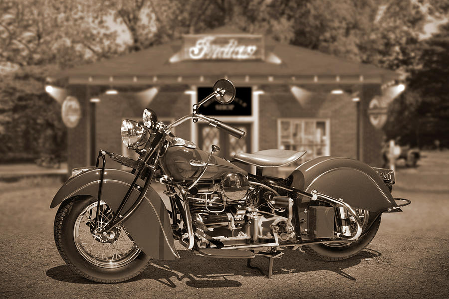 Outside of Reds Motorcycle Shop Photograph by Mike McGlothlen