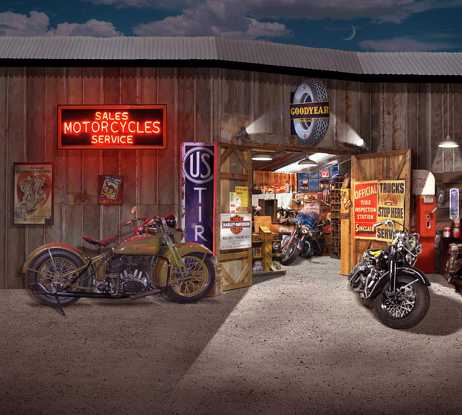 Tool Photograph - Outside the Motorcycle Shop by Mike McGlothlen
