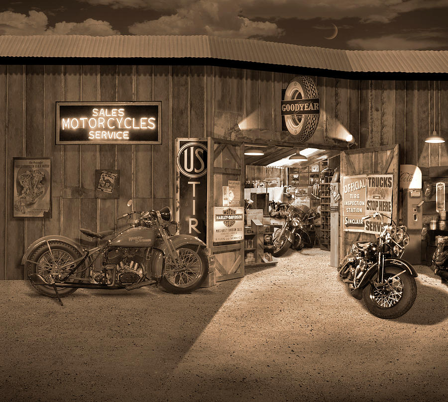 Outside the Motorcycle Shop sp Photograph by Mike McGlothlen