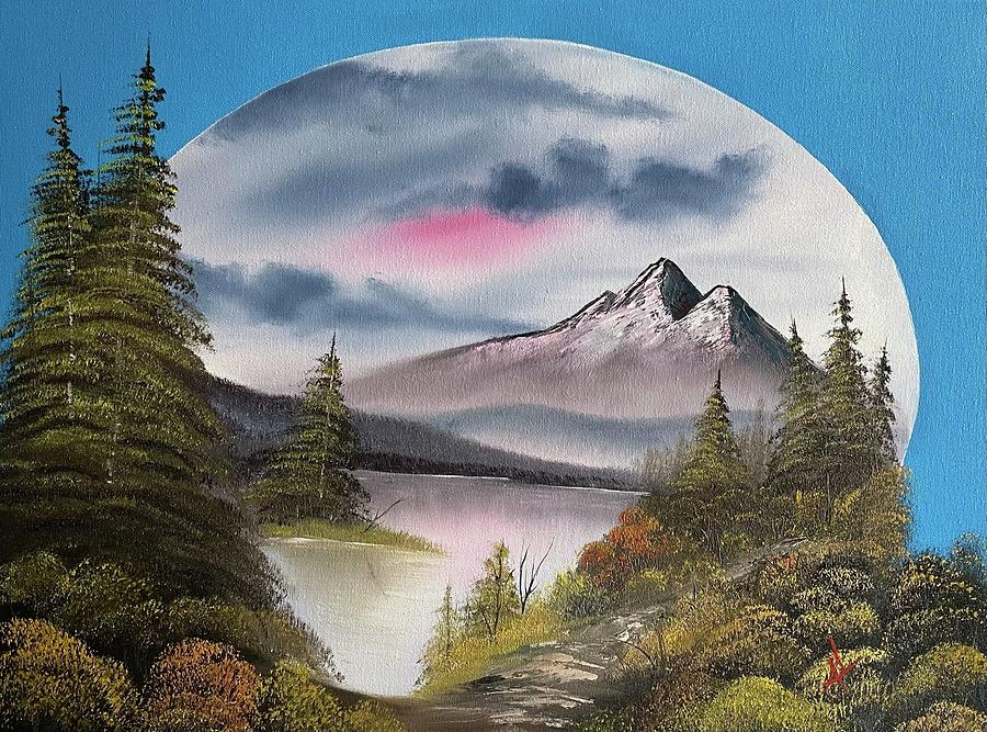 Oval Mountain Painting by Adam Lashley - Fine Art America