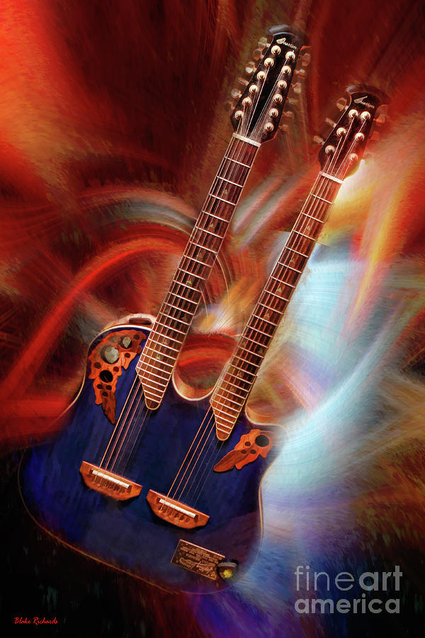 Ovation Celebrity Double neck CSE225 Acoustic-Electric Guitar Photograph by Blake Richards