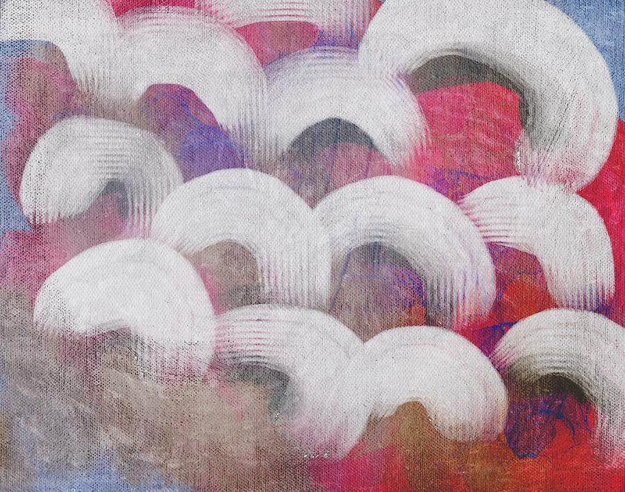 Over and Over Painterly semi-circles and pastels  Painting by Itsonlythemoon
