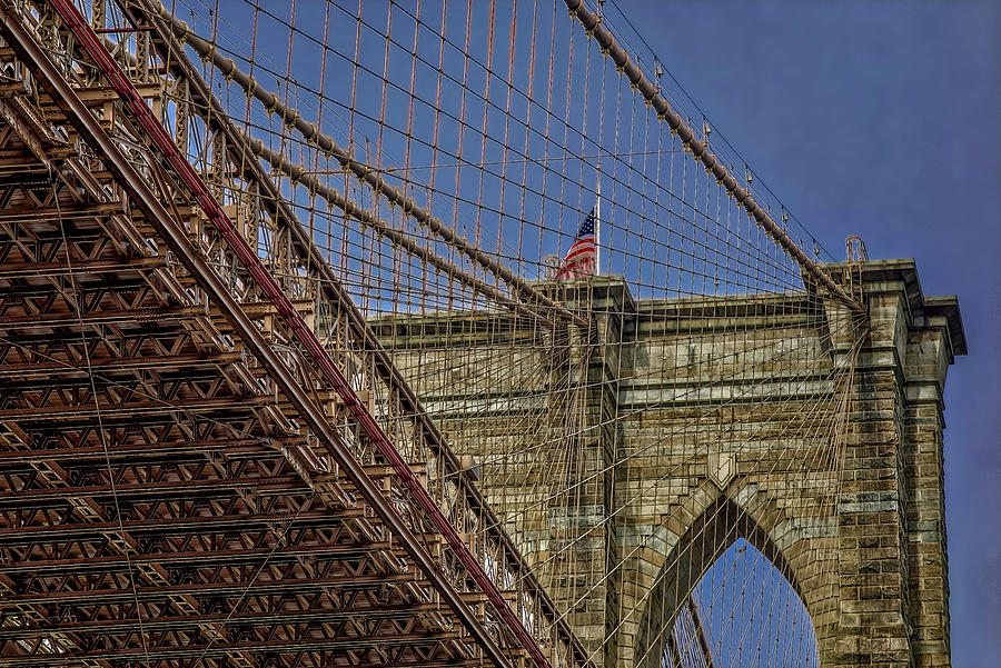 Over and Under Brooklyn Bridge  Photograph by Susan Candelario