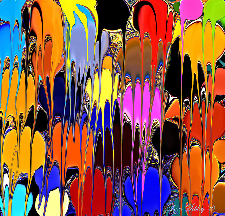 Over Flowing Colors Digital Art by Loxi Sibley