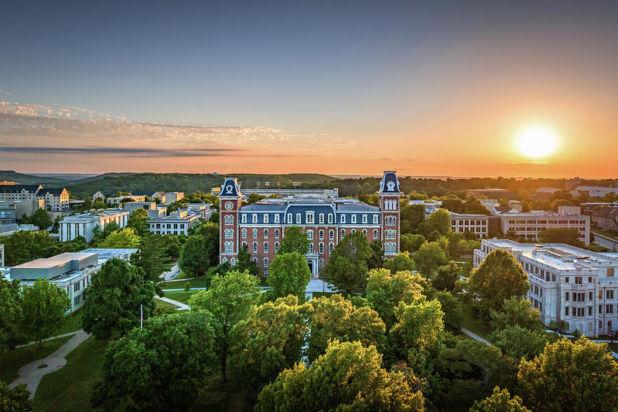 Over Historic Old Main At Last Light - Fayetteville Arkansas Photograph by Gregory Ballos