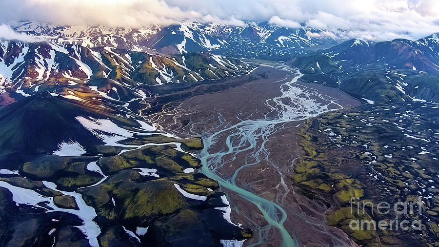 Over Iceland Rivers To Landmannalaugar Photograph