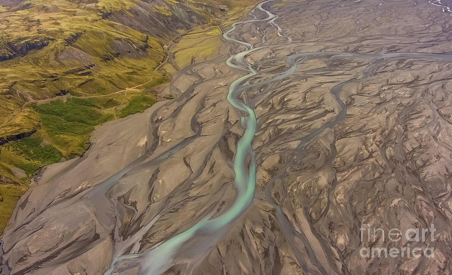 Over Iceland Winding Aqua Rivers Photograph