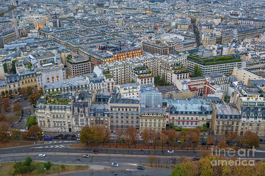 Over Paris 8th Arrondissement Fall Colors Boulevards Photograph