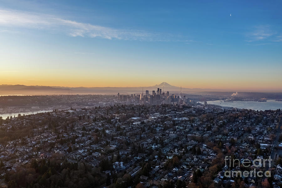 Seattle Photograph - Over Queen Anne Hill Towards Seattle by Mike Reid