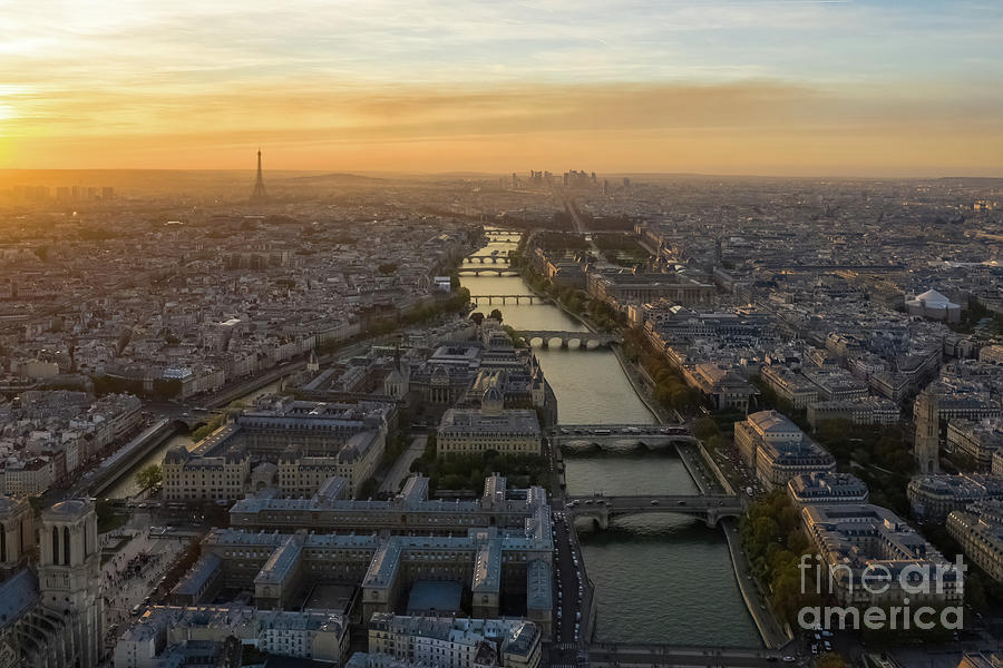 Over The City Paris At Dusk Photograph