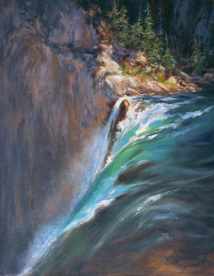 Over the Edge Painting by Susan Blackwood