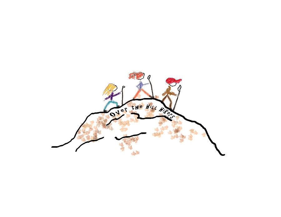 Nature Drawing - Over the Hill Hikers by Betty Depee