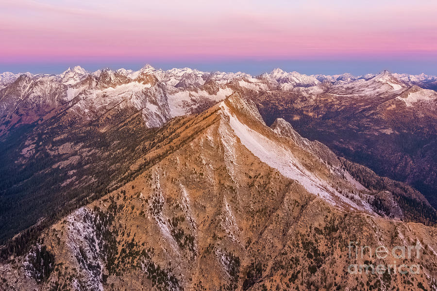 Over The North Cascades At Dawn Hinkhouse Peak And Beyond Photograph