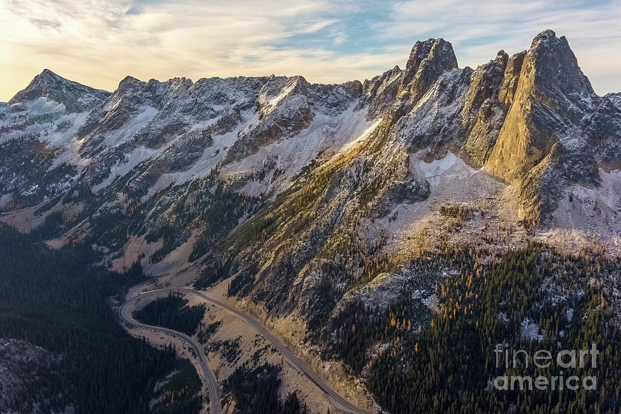 Over The North Cascades Liberty Bell And Early Winters Spires Photograph