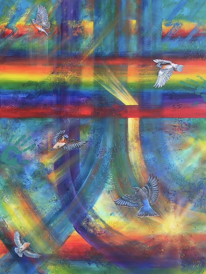 Over the Rainbow II Painting by Pamela Kirkham