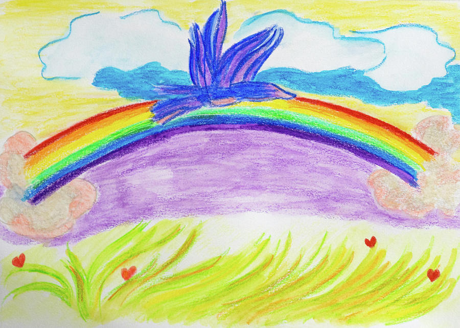 Over the Rainbow Drawing by Meryl Goudey