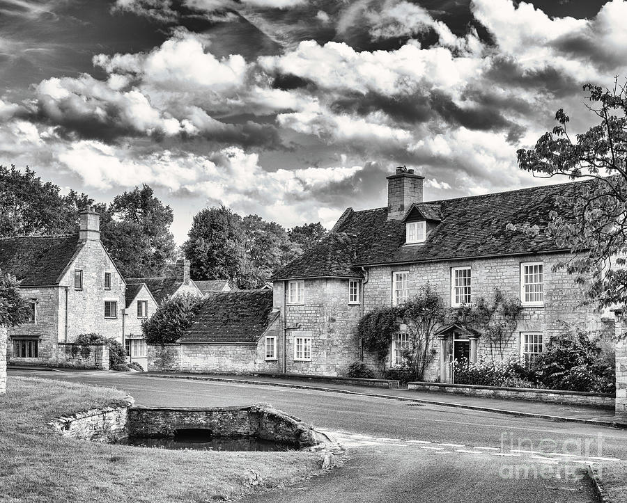 Overbury Village Cotswolds Monochrome Photograph by Tim Gainey