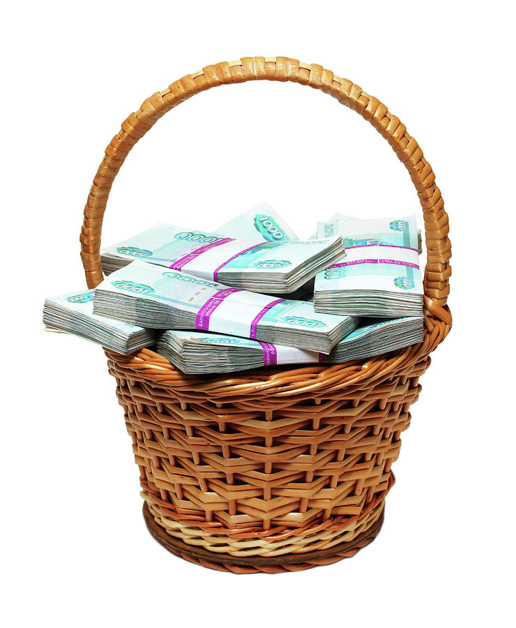 Overflowing Basket With Money Photograph by Mikhail Kokhanchikov
