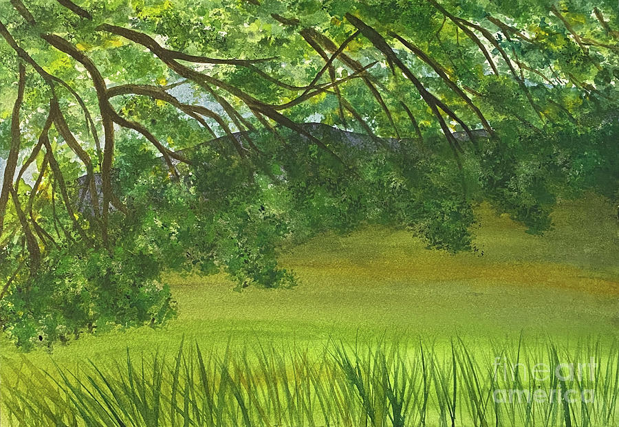 Overhanging Tree Painting by Lisa Neuman