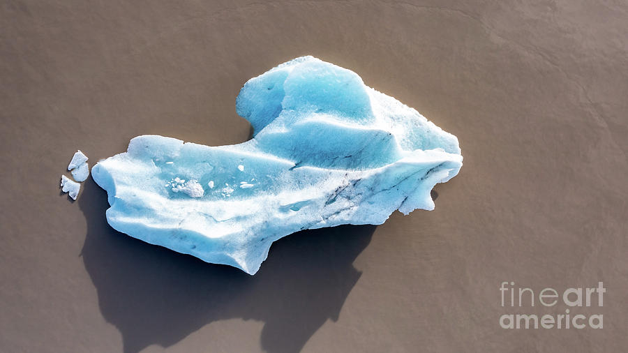Overhead view of a blue iceberg, Fjallsarlon glacier lagoon Photograph by Jane Rix