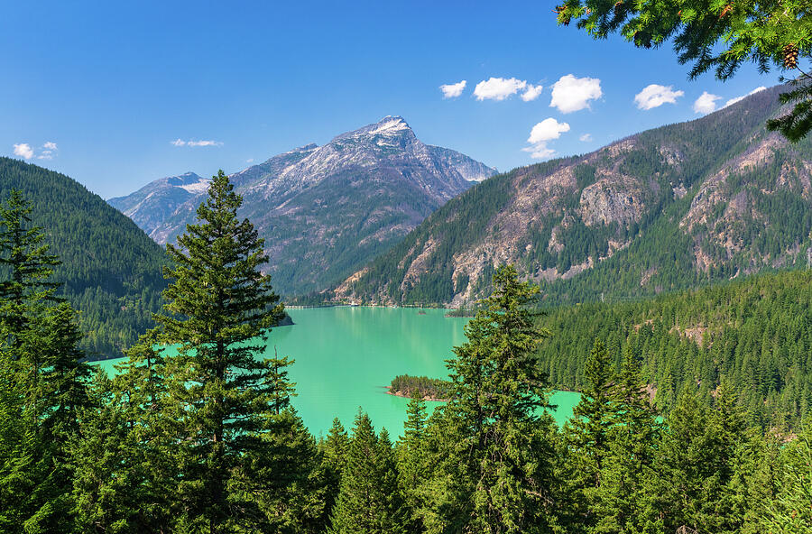 Serene Mountain Lake View Photograph - Overlook of Diablo Lake in North Cascades National Park in Washi by Steven Heap