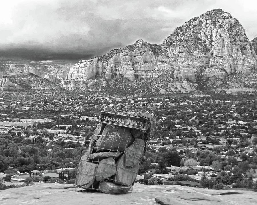 Overlook Point in Sedona AZ Black and White Photograph by Toby McGuire