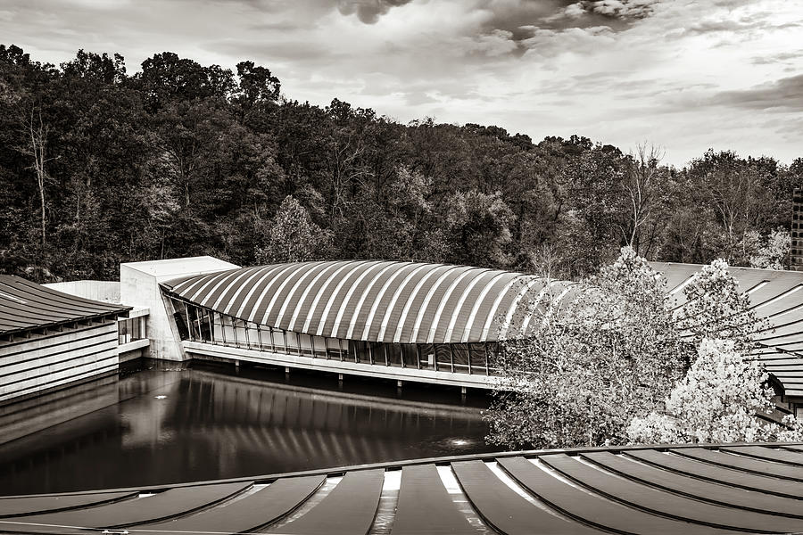 Overlooking Crystal Bridges Museum In Sepia Photograph by Gregory Ballos