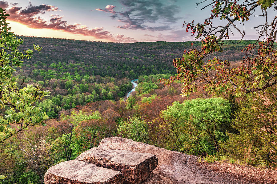 Overlooking Lee Creek Winding Through The Boston Mountains - Northwest Arkansas Photograph by Gregory Ballos