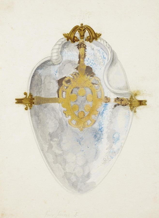 Overview of Shell with Medici Coat of Arms Drawing by Giuseppe Grisoni
