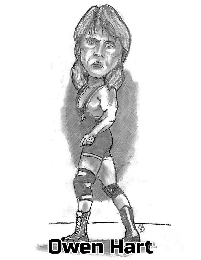 Owen Hart Drawing by Chris DelVecchio