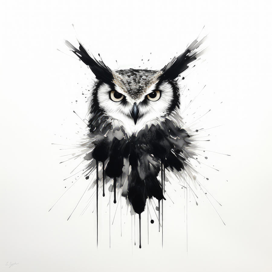 Yellow Owl Painting - Owl Art by Lourry Legarde