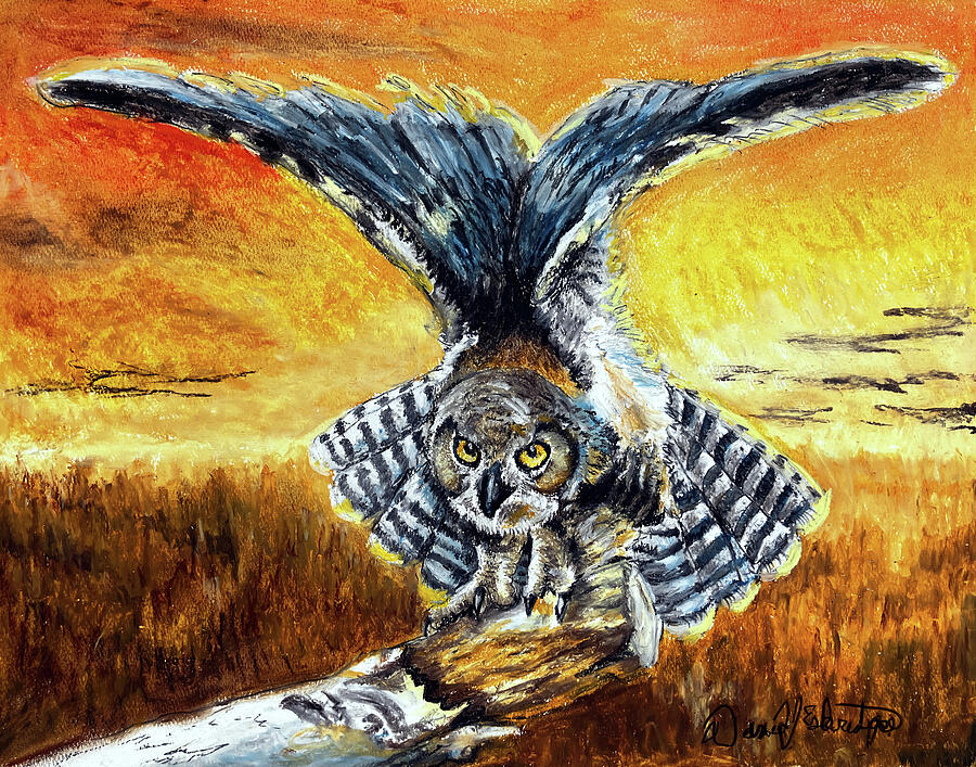 Owl at Sunset Pastel by Daniel Eskridge Owl at Sunset Pastel by Daniel Eskridge