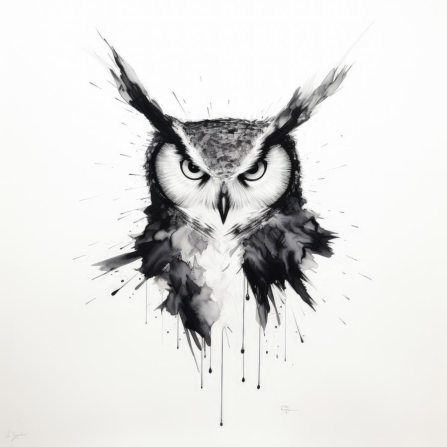 Owl Contemporary art Painting by Lourry Legarde