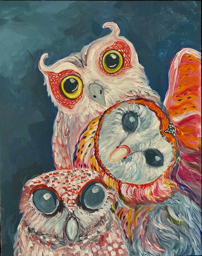 owl family painting