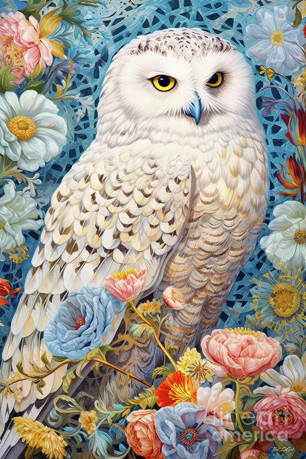 Owl In The Daises Painting by Tina LeCour