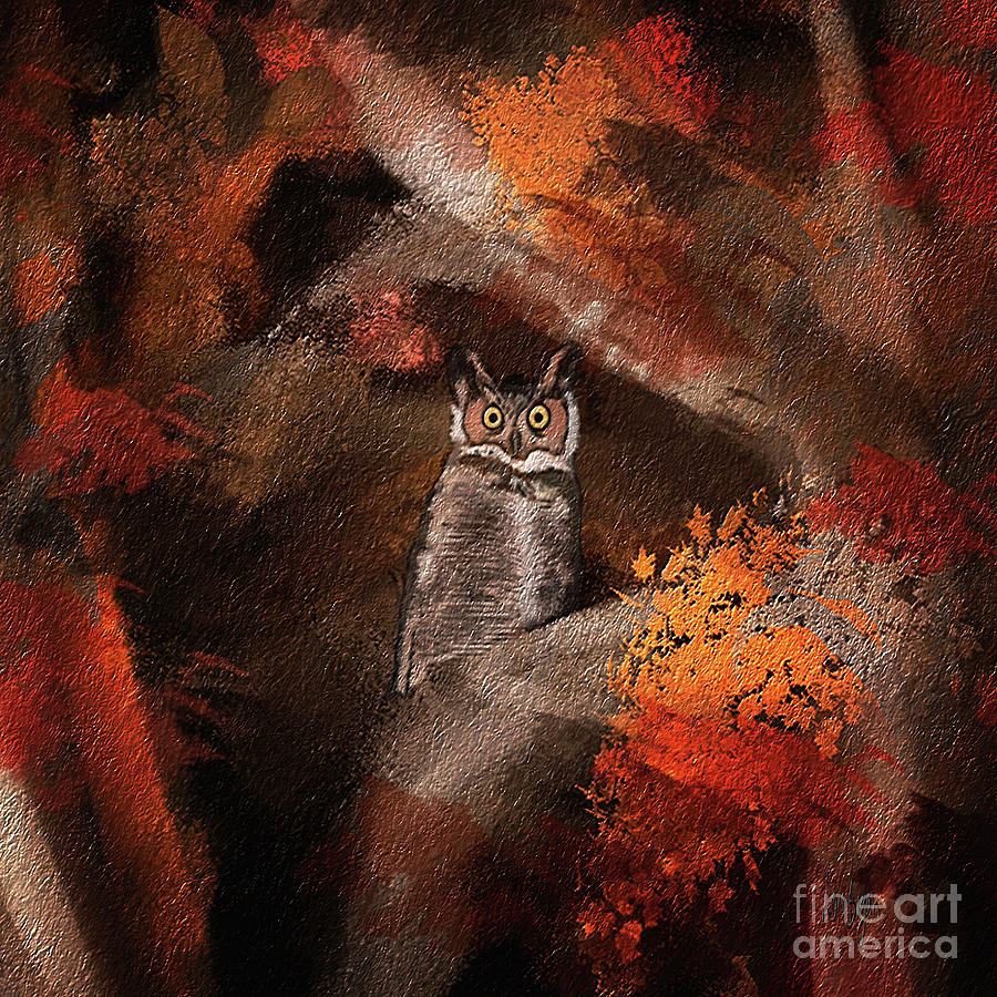 Owl In The Forest Digital Art by Lois Bryan