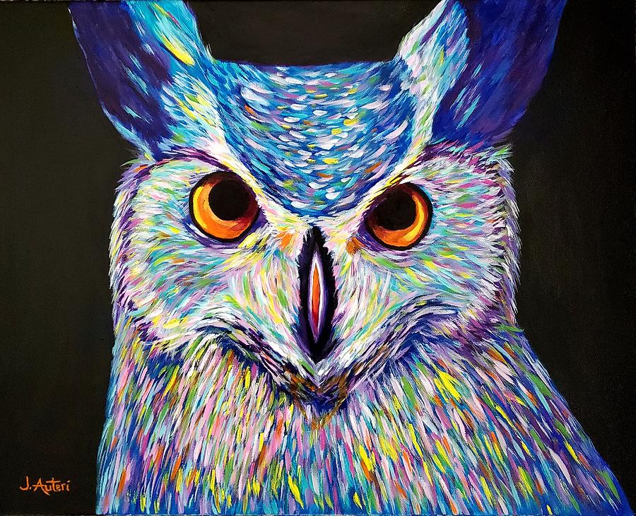 Owl Painting by Joyce Auteri