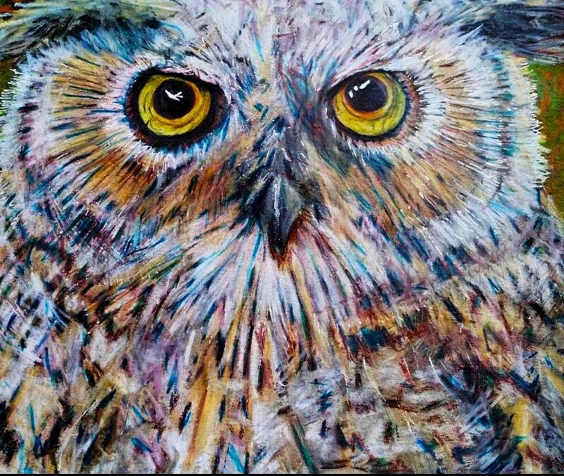 Owl Painting By Marysue Ryan Fine Art America Owl Marysue Ryan