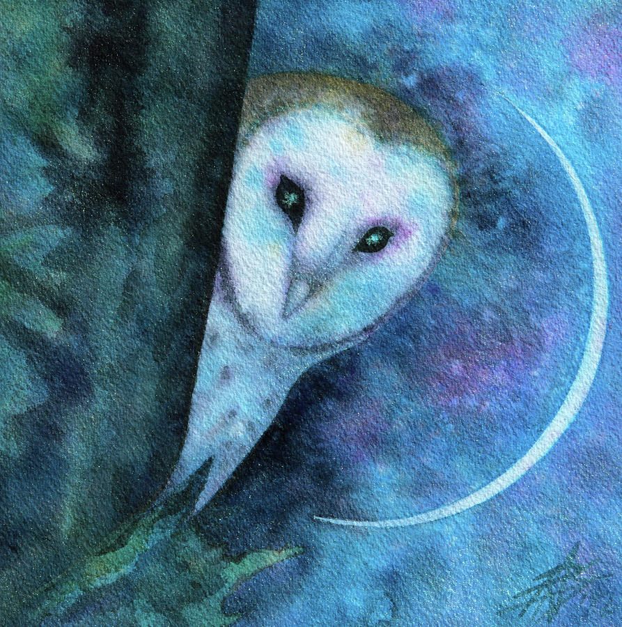 Owl Painting - Owl Moon VI by Robin Street-Morris