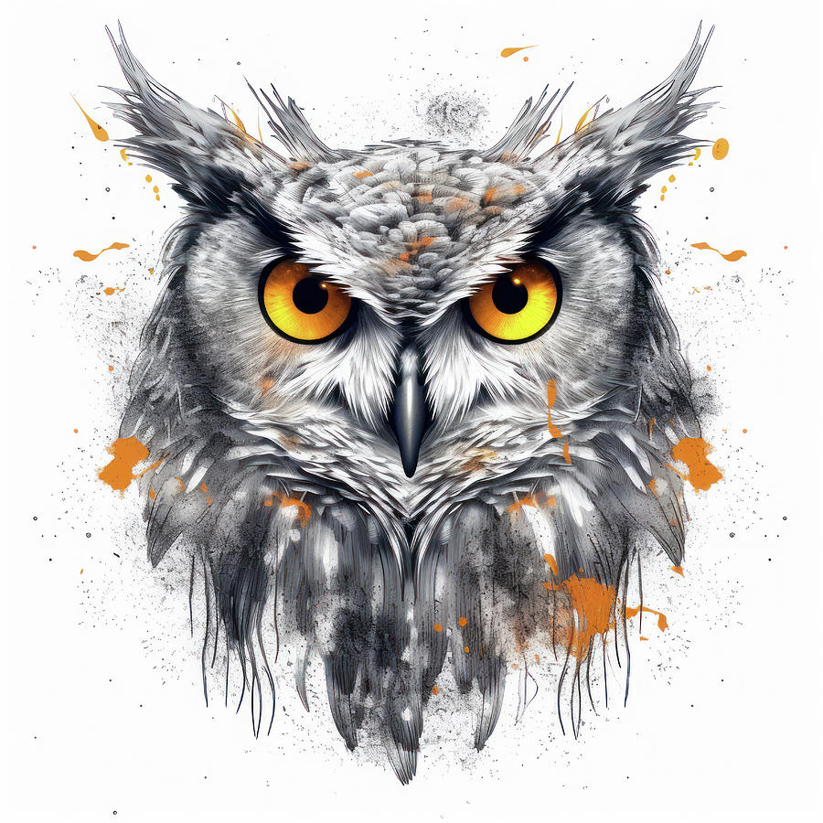 Owl Digital Art - Owl Portrait 01 by Matthias Hauser