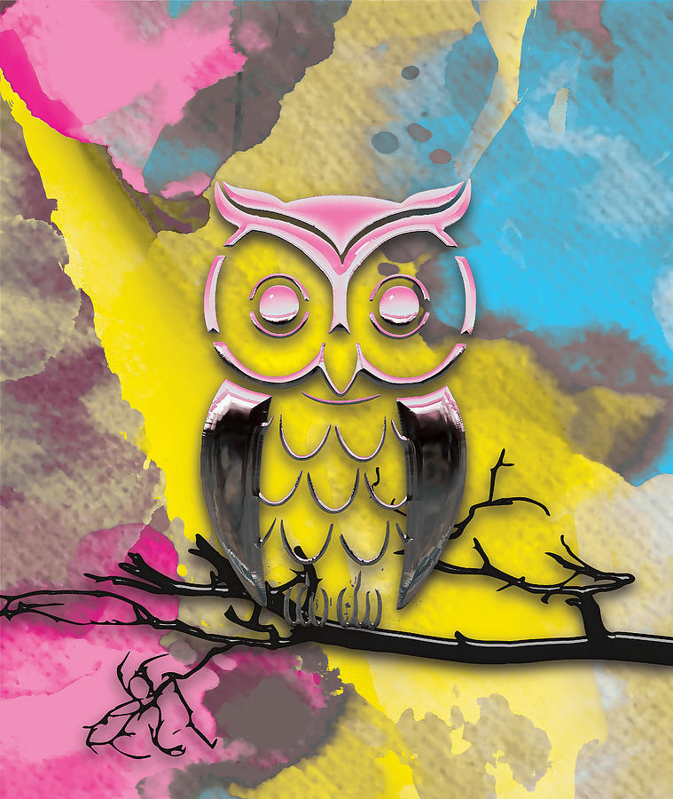 Owl Time Mixed Media by Marvin Blaine