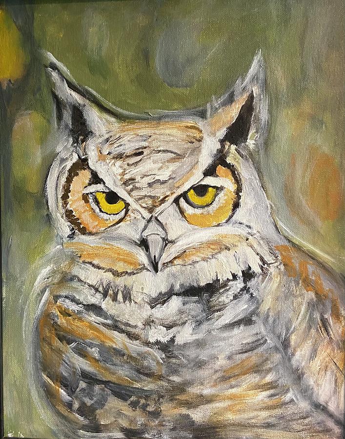 Owl To You Painting by Denice Palanuk Wilson