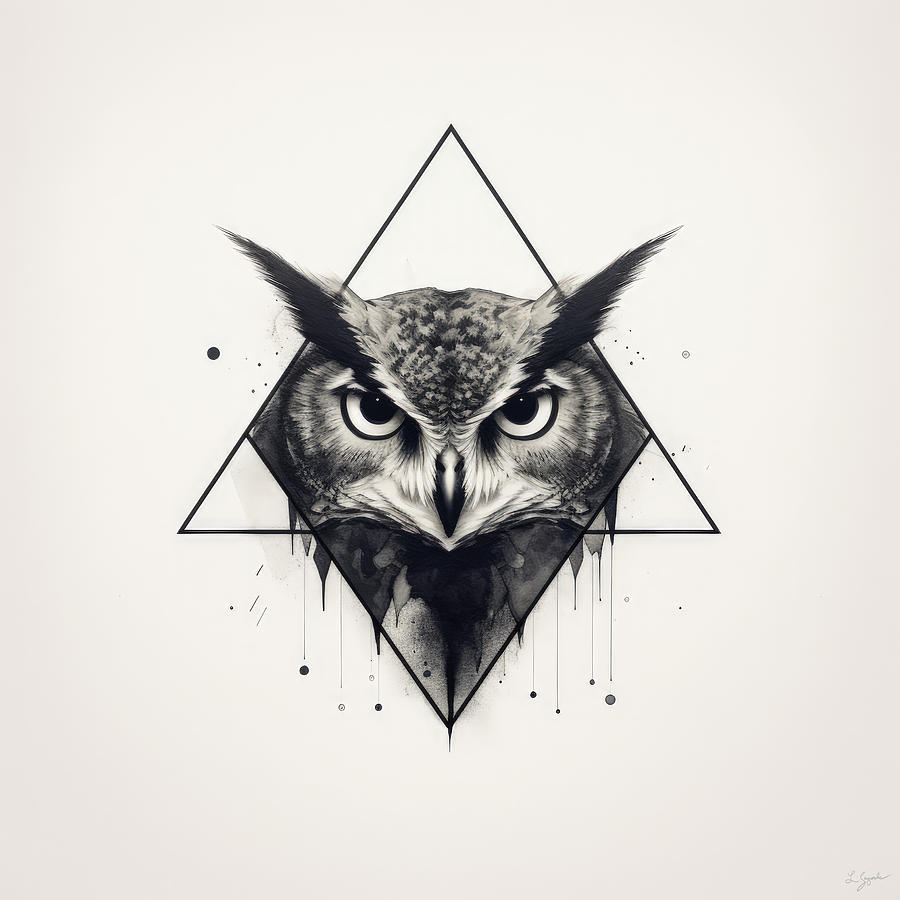 Owl Unfolded Painting by Lourry Legarde