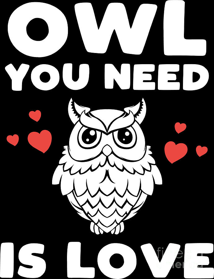 Owl You Need Is Love Cute Valentines Gift Digital Art by Haselshirt ...