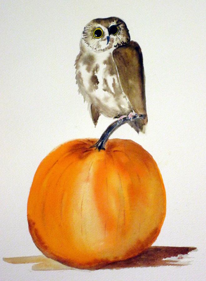 Owloween Painting by Dominique Bachelet