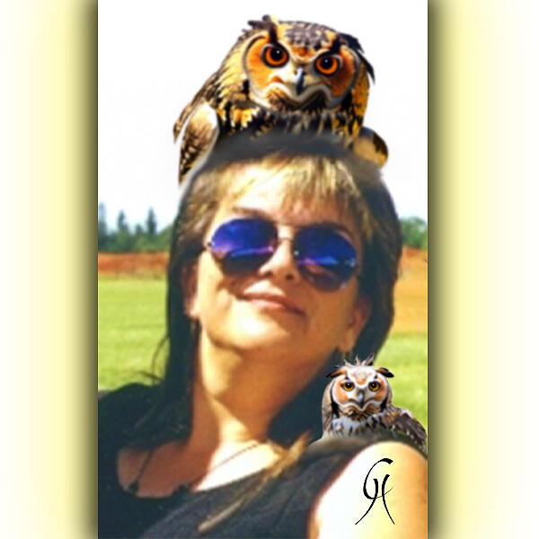 Owl Digital Art - Owls About Me by Carmen Hathaway